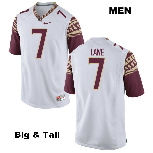 Men's NCAA Nike Florida State Seminoles #7 Ermon Lane College Big & Tall White Stitched Authentic Football Jersey LIL6169VT